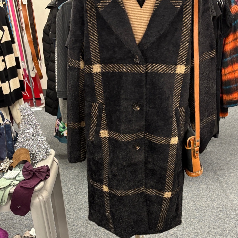 Vince Camuto Black and Cream Teddy Jacket